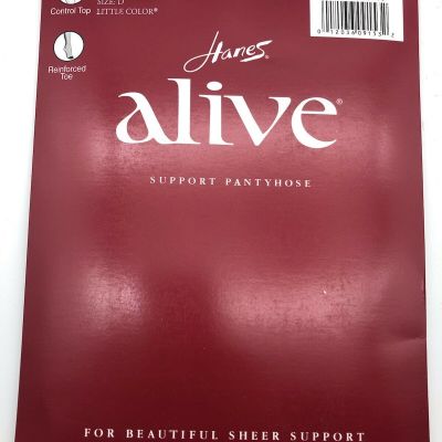 Hanes Alive Support Pantyhose Lot of 3 Size D Little Color and Pearl Colored