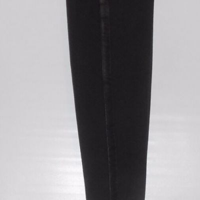 Victoria's Secret Pink Fashion Leggings with Faux Leather Trim Black XS NWT