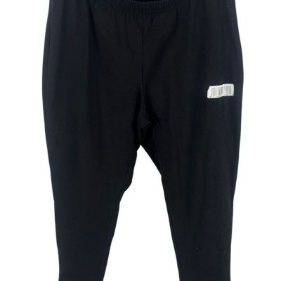 Just My Size Womens Black Capri Leggings Plus New Size 1X Stretch Goth Neutral