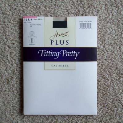 Hanes Plus Fitting Pretty Day Sheer Pantyhose, new, color Jet, Plus Petite Size