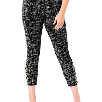 Roaman's Women's Plus Size Lattice Essential Stretch Capri Legging