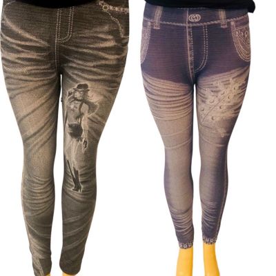 Sale! Lot of 2 Women Fashion Leggings One Size Fits All
