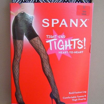 NWT $42 SPANX Size C HEART-TO-HEART TIGHT-END SHAPING TIGHTS Very Black 20237R