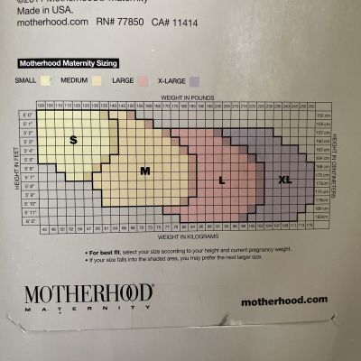 NWT MOTHERHOOD Maternity Tights Opaque Nylon Spandex Black Size Medium shapers