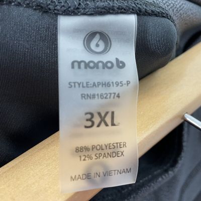 Mono B Plus Size 3XL Leggings Foil High Waist Black Moto Style aph6195-p Pockets
