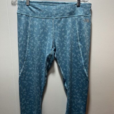 The North Face Womens Capri Leggings Blue Patterned Size Large Yoga Workout