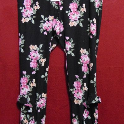 Women's Floral Print Ruffle Bottom Leggings Size 1X by No Comment NEW w/ TAGS!