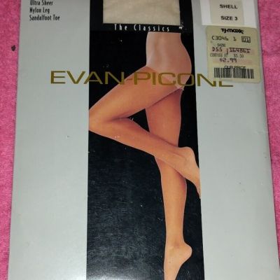 Evan-Picone Ultra Sheer Control Top Pantyhose In Black Onyx NOS 3