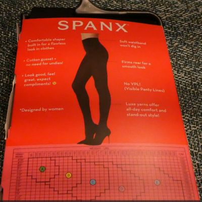 SPANX SZ C Very Black Luxe Leg Tight-End Tights FH3915