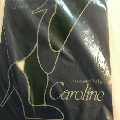 Caroline Italian LACE Pantyhose HOSIERY Dark Green Verde NIP Med upto 5'7