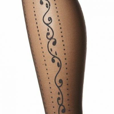 Jessica Simpson JS31971 Black Textured Printed Sheer Fashion Tights