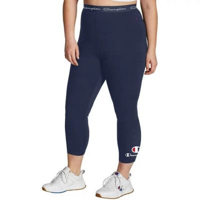 Champion Women's Plus Size 4X Navy Blue DOUBLE DRY Mid Rise Pull On Leggings