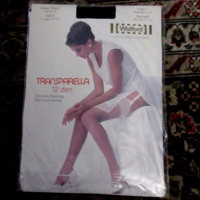 NWT Wolford Black S Transparella Stockings 12 den New Old Stock