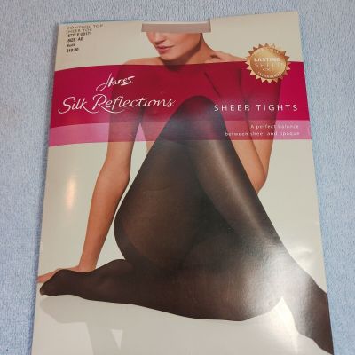 Hanes silk relections size AB nude control top  sheer tights