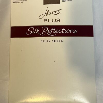 Hanes Plus Silk Reflections Silky Sheer Size ONE PLUS Barely There Style 00P16