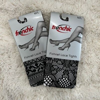 NEW Frenchic Fishnet Lace Tights - Womens US size M/L - 2 pack