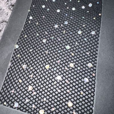NEW URBAN OUTFITTERS OUT FROM UNDER Tights Black Jewel Fishnet M/L Box SPARKLY