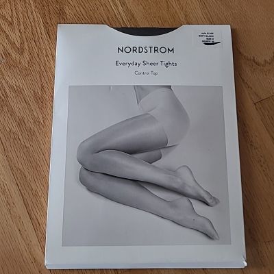 Nordstrom Everyday Sheer Control Top Tights Soft Black 20 Den Size D