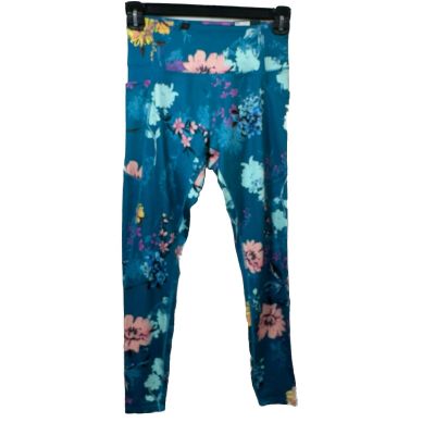 NWT Tek Gear Women's Medium Teal Floral Leggings Activewear Workout Yoga NEW M