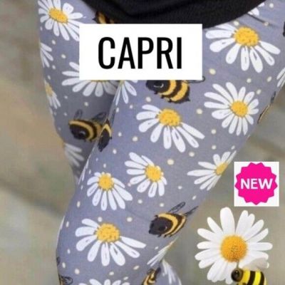 NEW Plus Size Womens Daisy Bee Capri Legging (Feel Soft as Lularoe)