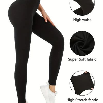 4 Pack Seamless Super Soft Leggings For Women, High Waisted Tummy Control No See