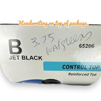 Leggs Sheer Energy Control Top Pantyhose Size B Jet Black Medium Support (qty:1)