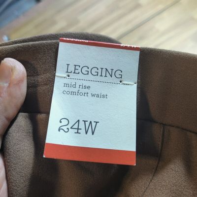 Style & Co Womens Ladies Brown Seamed Ponte Leggings Plus Size 24W