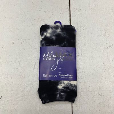 Miley Cyrus & Max Azria Black Smoke Tie Dye 1 Pair Tights Women's Size L/XL NEW