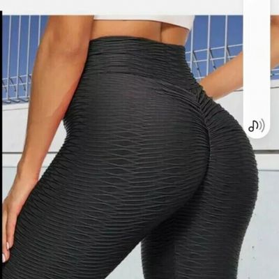 Lydaa Women Black High Waist Scrunch Butt Activewear Leggings Size S/M Yoga NWT