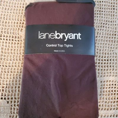 NWT Lane Bryant Control Top Tights Brown Size C/D, 1 Pair New Made in USA