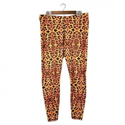 grrrl Leggings Bright Orange Cheetah Print, Size “SAM”
