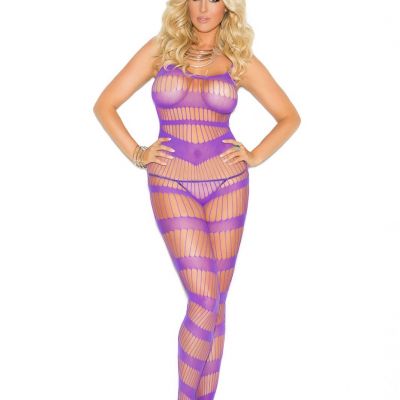 Elegant Moments Strappy Body Stocking - Queen Size - Purple