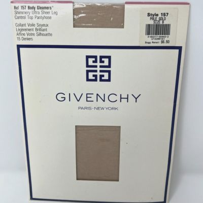 VTG Givenchy Body Gleamers Control Top Style 157 Size B Pale Gold Shimmery Leg