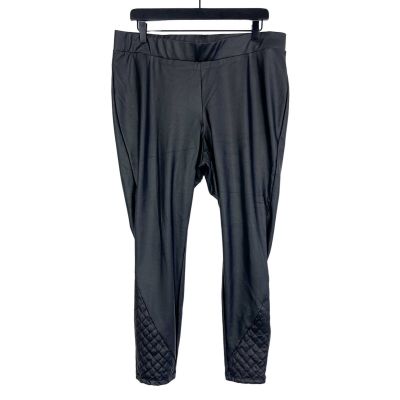 Torrid Plus Size 2 2X Black High Rise Quilted Leggings Ankle Faux Leather