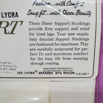 Vtg Opal Stockings White Size C 10.5-11 Garter Required 1950s Sissy Nylons NOS