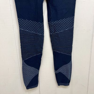 Spanx Look At Me Now Textured Leggings Navy Blue Size 1X