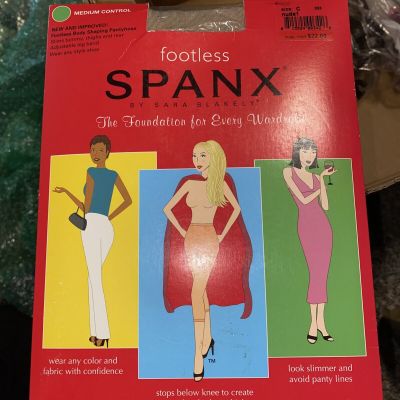 Spanx by Sara Blakely Footless Bodyshaping Nude Size C , Super Shaping Sheers