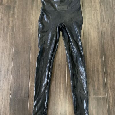 Spanx Black Faux Leather Leggings Size Small Style 2437