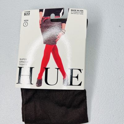 Hue Espresso Super Opaque Tights Size 1 - New With Tags 1 Pair Pack