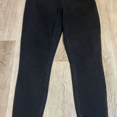 Spanx Jeanish Ankle Leggings Womens Large Black Pull On Stretch Jegging Mid Rise