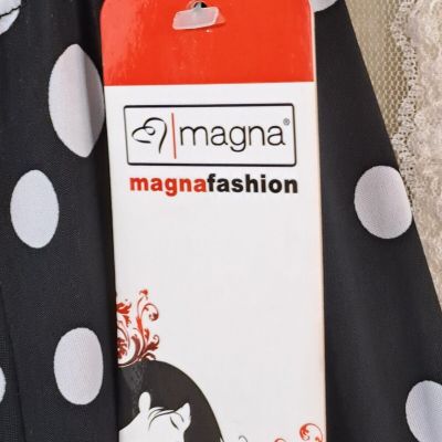 Palazzo Magna Fashion Stretchable Comfort Black White Dots Flare Pants 10/12 NWT