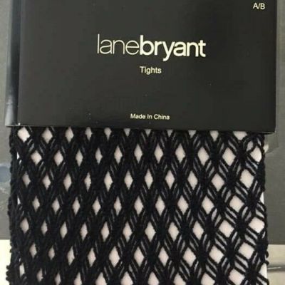 LANE BRYANT Tights Pantyhose BLACK FISHNET DIAMOND Nylon Stockings PLUS SIZE A/B