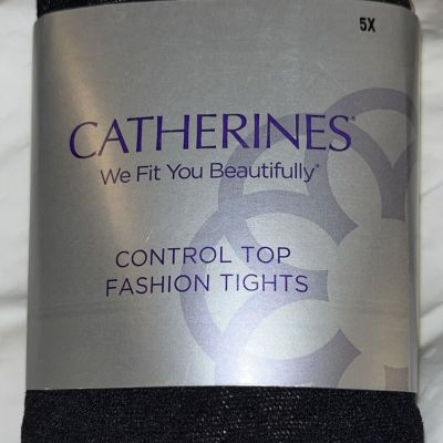 Authentic Catherine’s  Control Top Fashion Tights Floral Pattern Plus Size 5X