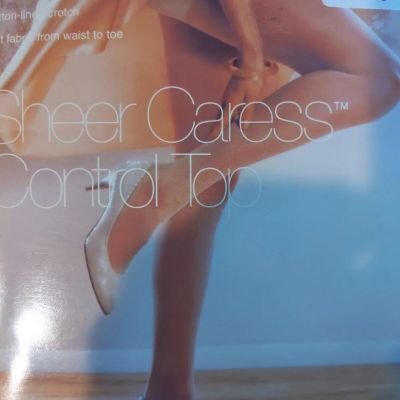 JCPenney Sheer Caress Control Top Sandalfoot Pantyhose Size Average Color: Navy