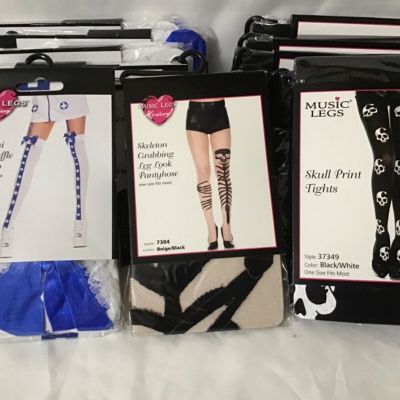 Music legs hosiery thigh hi with ruffle lace top,  pantyhose ,New,,X13