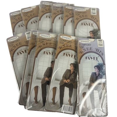 Javel Knee Highs Hi's Spandex Off White Fits Sheer 8.5-11 NOS VTG 11 Packs