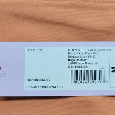 New Wild Fable Peach Orange High Waisted Fashion Leggings Size Medium - NWT