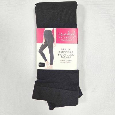 Isabel Maternity Tights L/XL Belly Support Footless Shaping Stretch Black