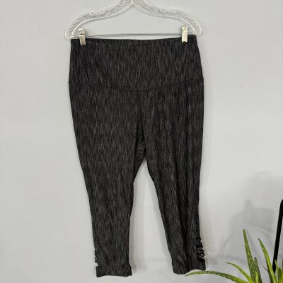 Danskin Now Wide Band Workout Capri Leggings Size Large / 12 - 14 Black Soot