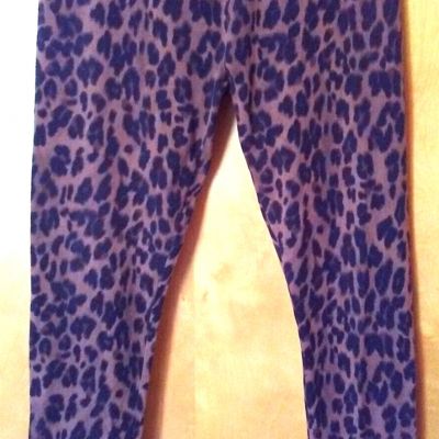 STYLE&CO Leggings M Mid Rise Cotton Spx Brown Black Cheetah Leopard Animal Print